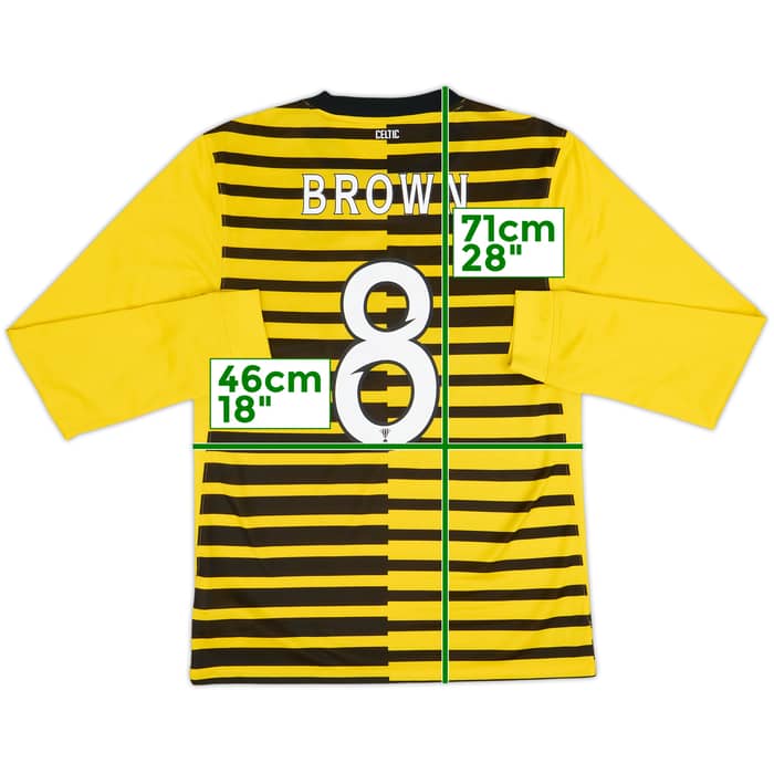 2011-12 Celtic Third L/S Shirt Brown #8 - 7/10 - (S)