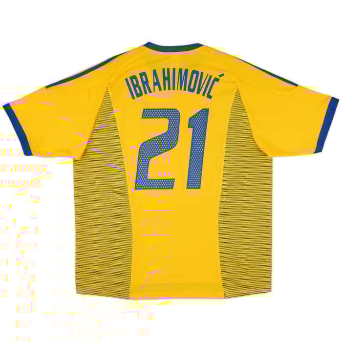 2002-03 Sweden Home Shirt Ibrahimovic #21 - 9/10 - (XL)