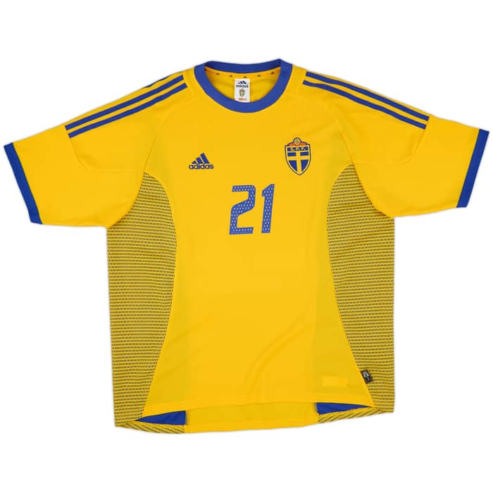 2002-03 Sweden Home Shirt Ibrahimovic #21 - 9/10 - (XL)