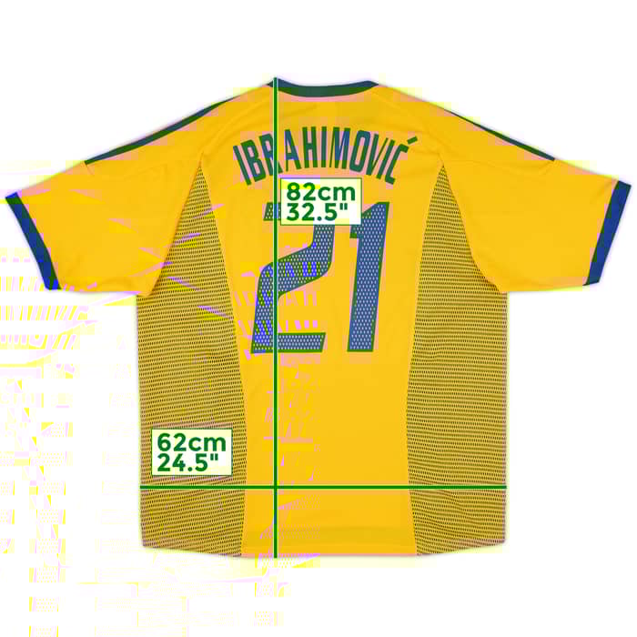 2002-03 Sweden Home Shirt Ibrahimovic #21 - 9/10 - (XL)