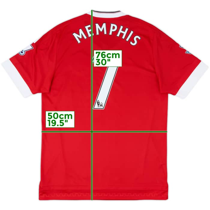 2015-16 Manchester United Home Shirt Memphis #7 - 8/10 - (M)