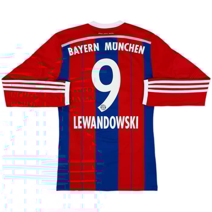 2014-15 Bayern Munich Home L/S Shirt Lewandowski #9 - 7/10 - (S)