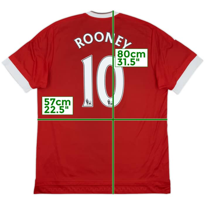 2015-16 Manchester United Home Shirt Rooney #10 - 5/10 - (XL)