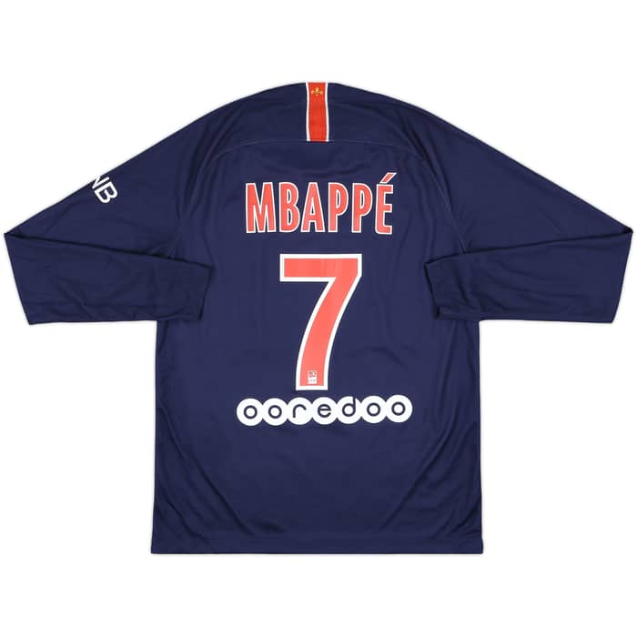 2018-19 Paris Saint-Germain Home L/S Shirt Mbappe #7 - 8/10 - (M)