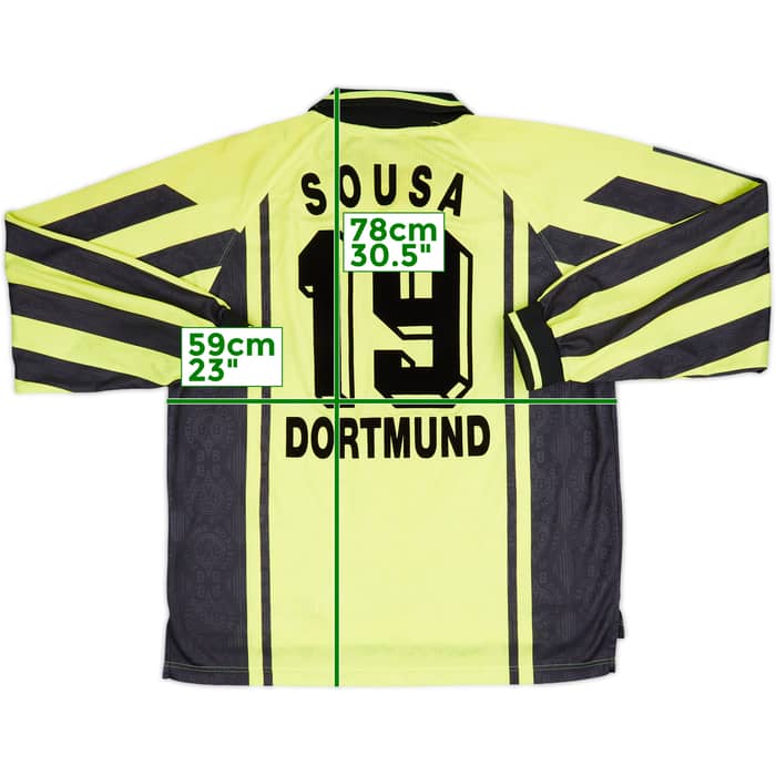 1996-97 Borussia Dortmund Home L/S Shirt Sousa #19 - 9/10 - (XXL)