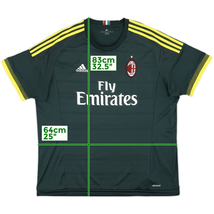2015-16 AC Milan Third Shirt - 9/10 - (XXL)
