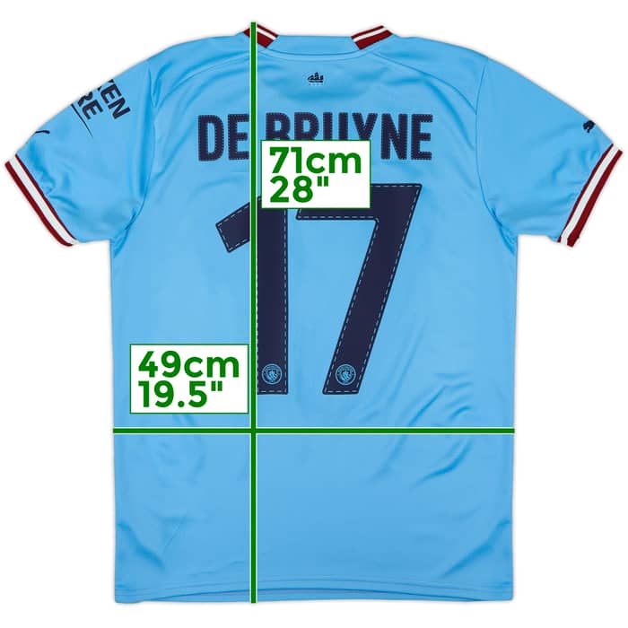 2022-23 Manchester City Home Shirt De Bruyne #17 - 8/10 - (S)