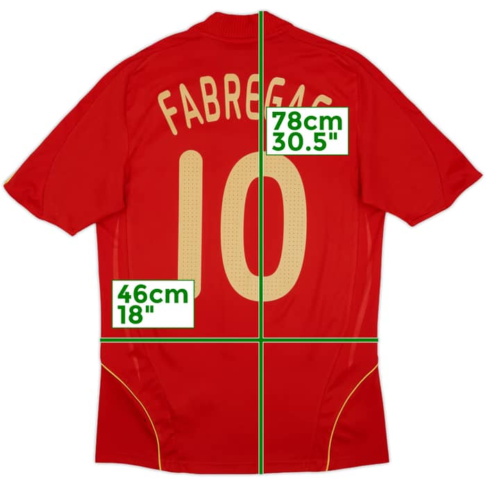 2007-09 Spain Home Shirt Fabregas #10 - 8/10 - (M)