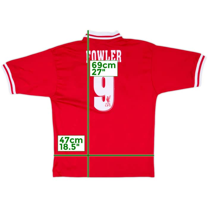1996-98 Liverpool Home Shirt Fowler #9 - 9/10 - (L)