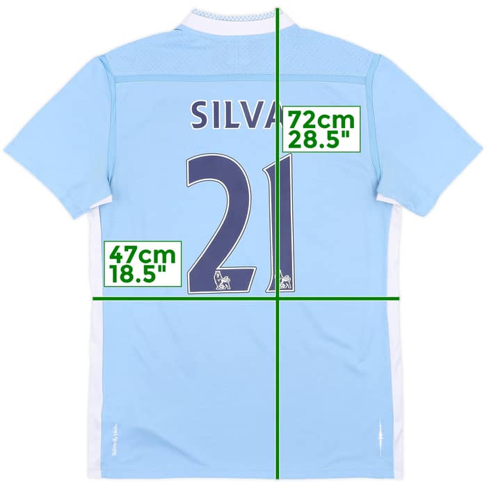 2011-12 Manchester City Home Shirt Silva #21 - 8/10 - (M)