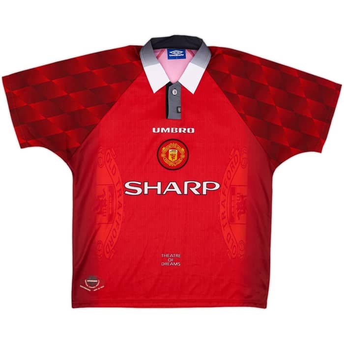 1996-98 Manchester United Home Shirt Cantona #7 - 8/10 - (L)