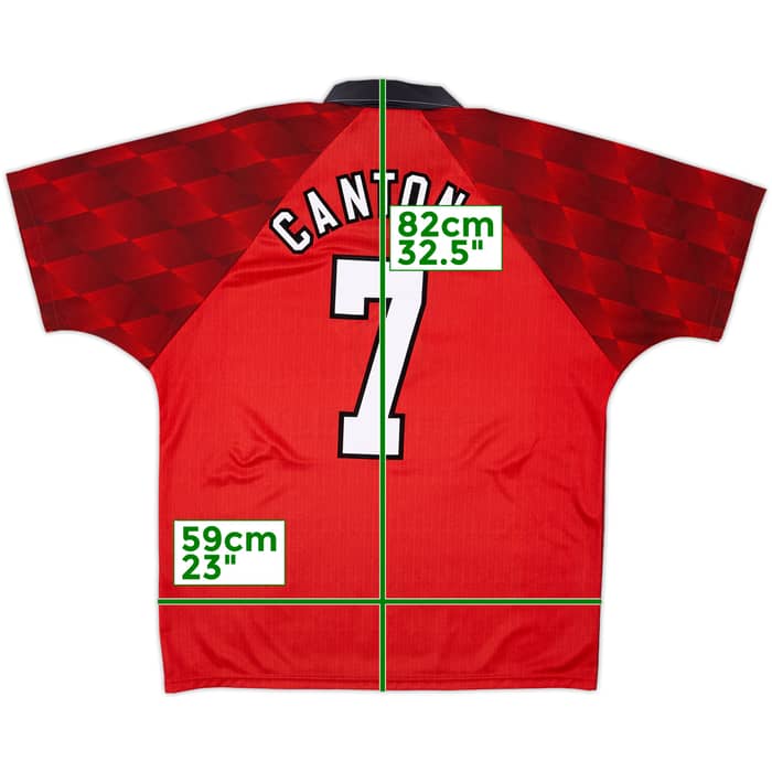 1996-98 Manchester United Home Shirt Cantona #7 - 8/10 - (L)