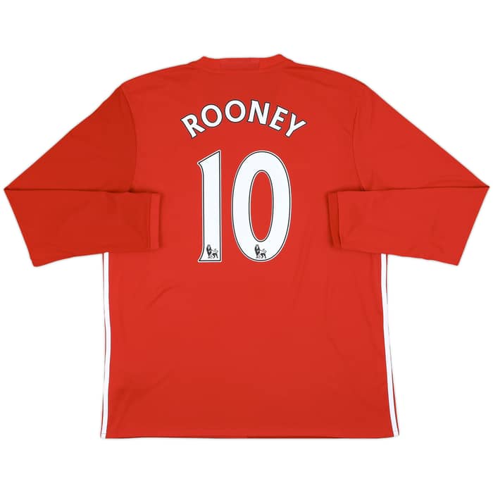 2016-17 Manchester United Home L/S Shirt Rooney #10 - 6/10 - (XL)