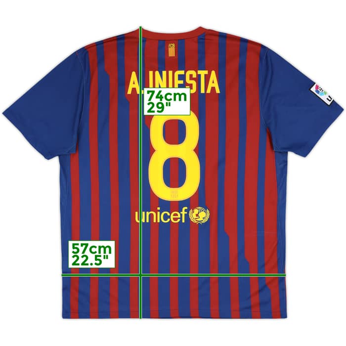 2011-12 Barcelona Home Shirt A.Iniesta #8 - 8/10 - (XL)