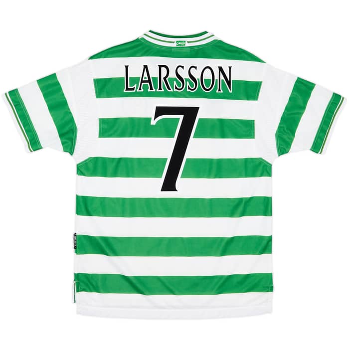 1999-01 Celtic Home Shirt Larsson #7 - 8/10 - (L)