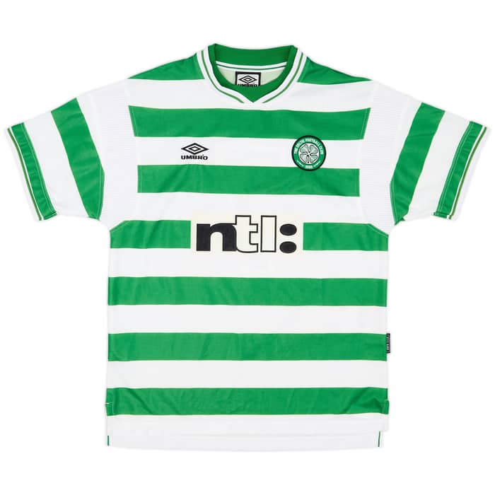 1999-01 Celtic Home Shirt Larsson #7 - 8/10 - (L)