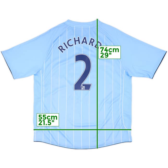 2007-08 Manchester City Home Shirt Richards #2 - 8/10 - (XL)