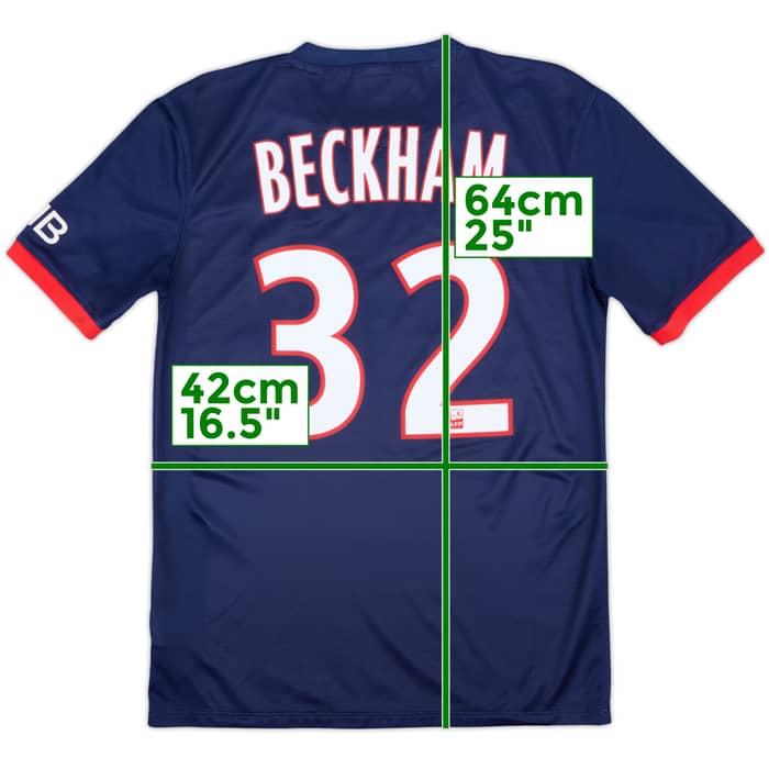 2013-14 Paris Saint-Germain Home Shirt Beckham #32 - 7/10 - (S)