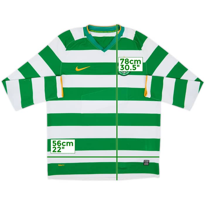 2008-10 Celtic Home L/S Shirt - 4/10 - (XL)
