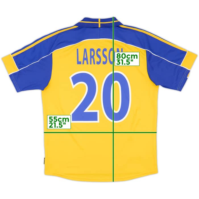 2000-02 Sweden Home Shirt Larsson #20 - 8/10 - (L)