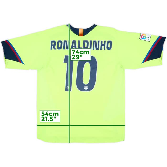 2005-06 Barcelona Away Shirt Ronaldinho #10 - 7/10 - (XL)