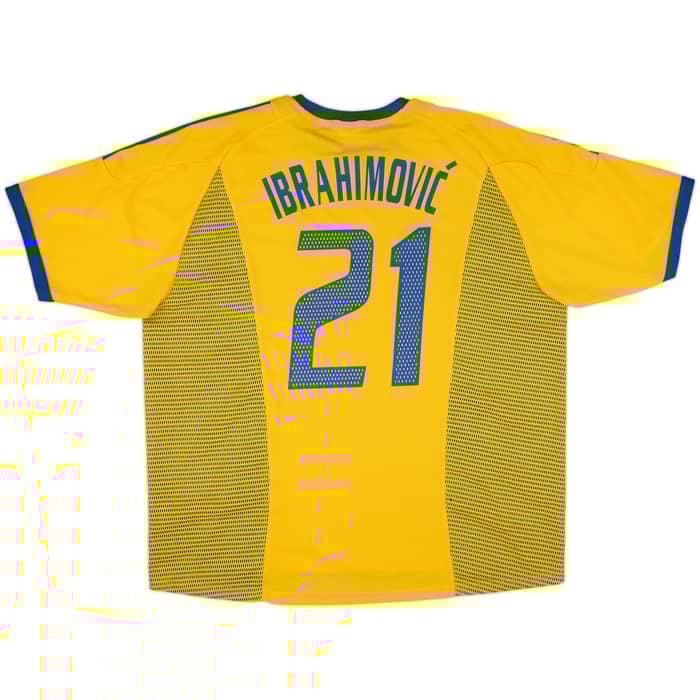2002-03 Sweden Home Shirt Ibrahimovic #21 - 8/10 - (XXL)