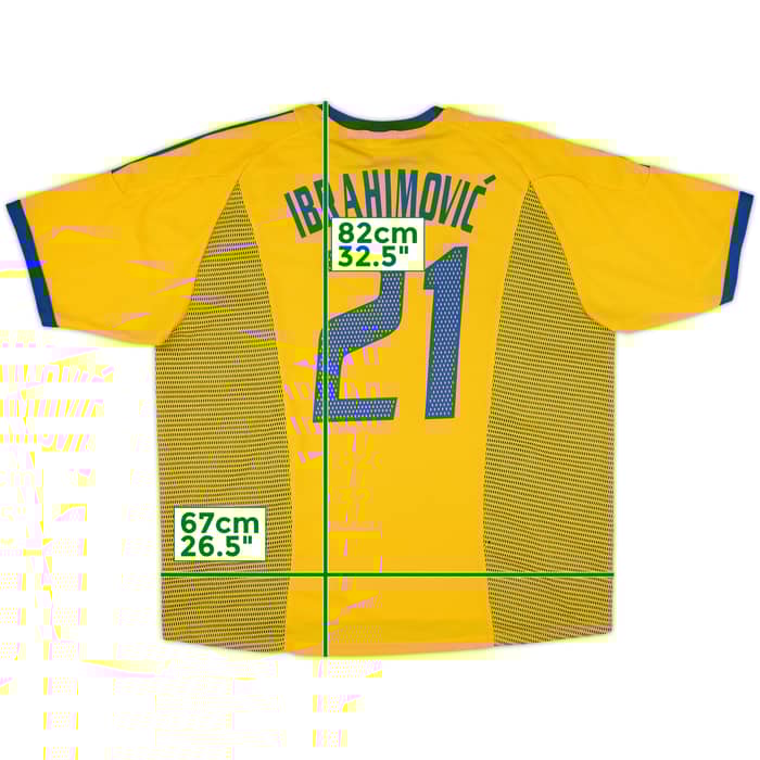 2002-03 Sweden Home Shirt Ibrahimovic #21 - 8/10 - (XXL)