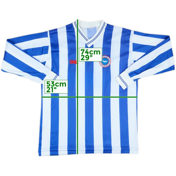 1988-89 Brighton Match Issue Home L/S Shirt #14
