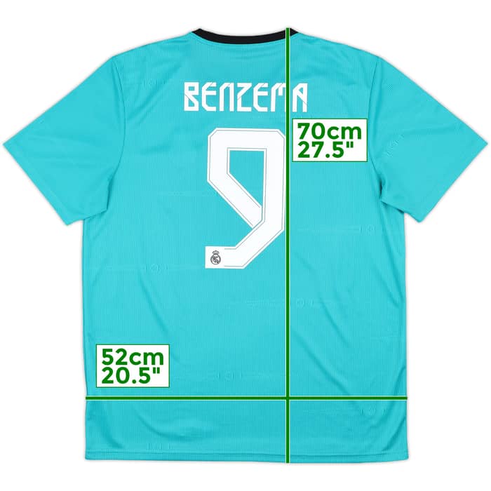 2021-22 Real Madrid Third Shirt Benzema #9 - 9/10 - (XL)