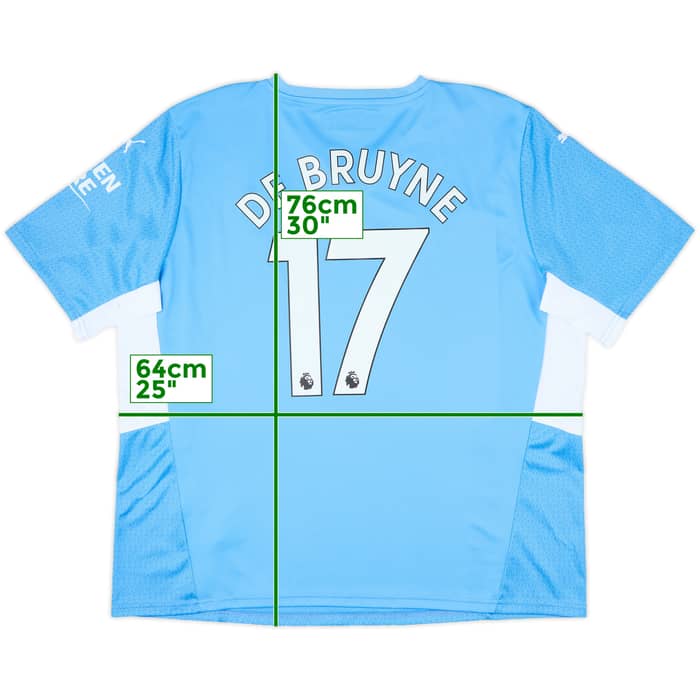 2021-22 Manchester City Home Shirt De Bruyne #17 - 9/10 - (XXL)