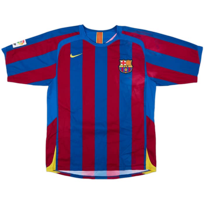2005-06 Barcelona Home Shirt Ronaldinho #10 - 5/10 - (L)
