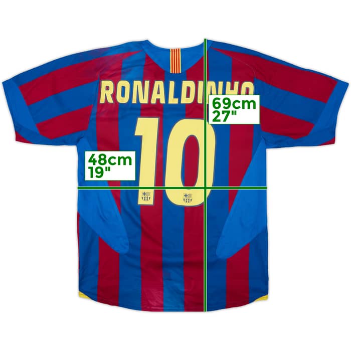 2005-06 Barcelona Home Shirt Ronaldinho #10 - 5/10 - (L)