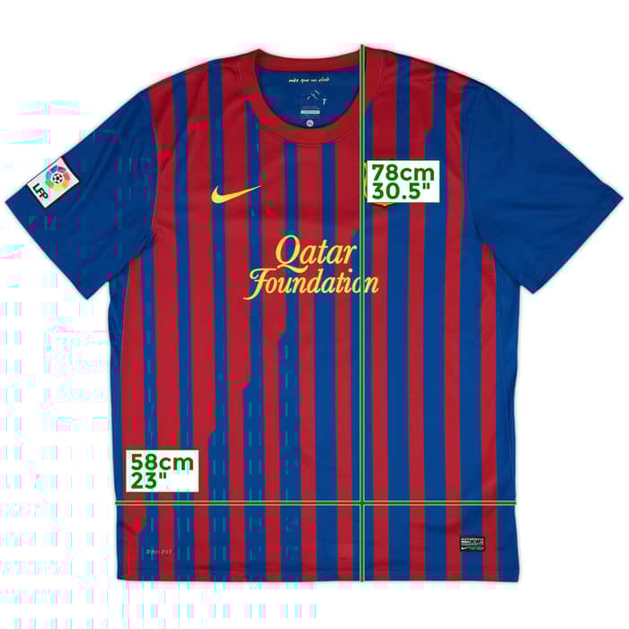 2011-12 Barcelona Signed Home Shirt - 7/10 - (XL)
