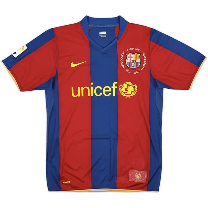 2007-08 Barcelona Home Shirt Ronaldinho #10 - 9/10 - (S)