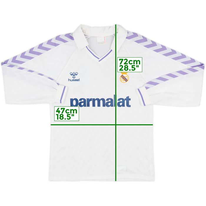 1986-88 Real Madrid Home L/S Shirt - 8/10 - (L)