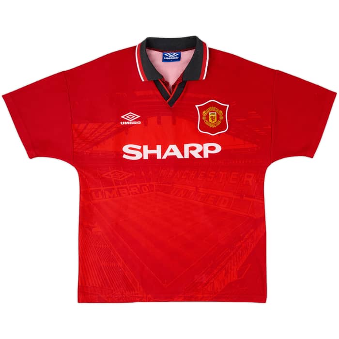 1994-96 Manchester United Home Shirt Beckham #24 - 8/10 - (M)