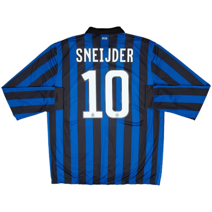 2011-12 Inter Milan Home L/S Shirt Sneijder #10 - 6/10 - (XL)