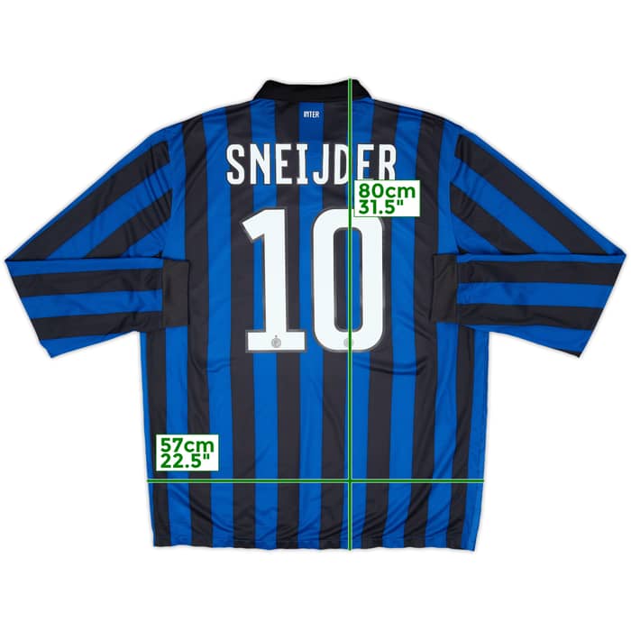 2011-12 Inter Milan Home L/S Shirt Sneijder #10 - 6/10 - (XL)