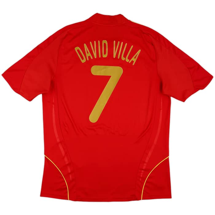2007-09 Spain Home Shirt David Villa #7 - 8/10 - (L)