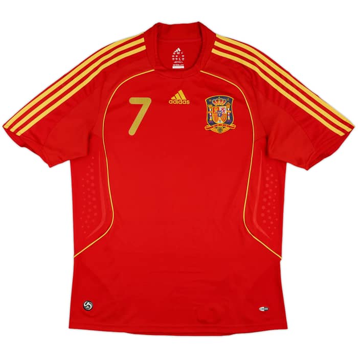 2007-09 Spain Home Shirt David Villa #7 - 8/10 - (L)