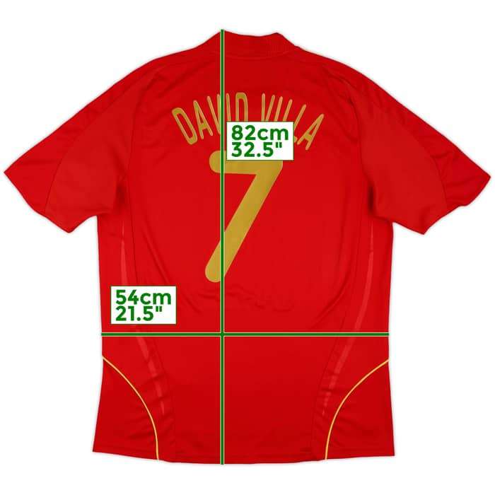2007-09 Spain Home Shirt David Villa #7 - 8/10 - (L)