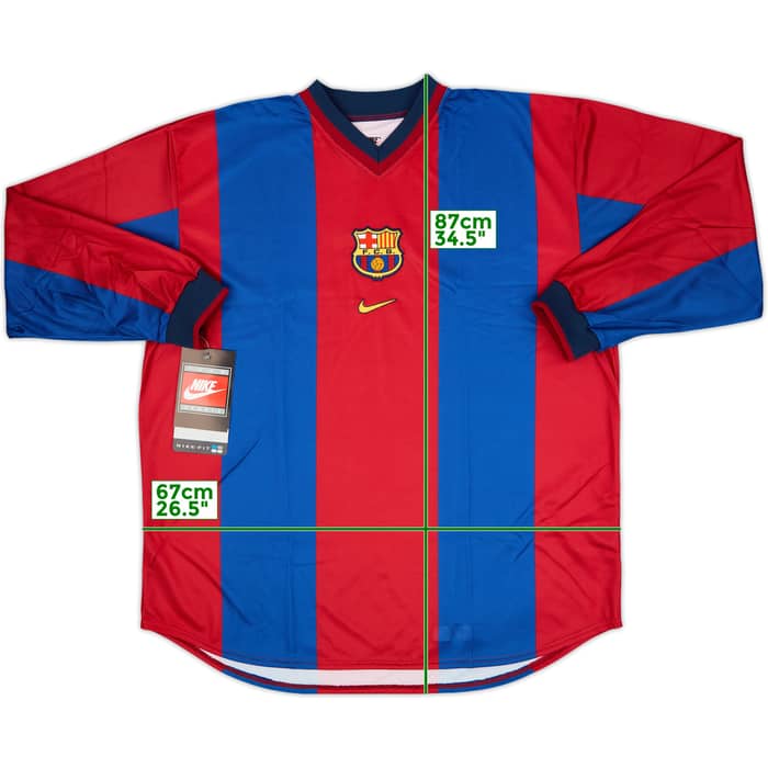 1998-00 Barcelona Player Issue Home L/S Shirt (XXL)