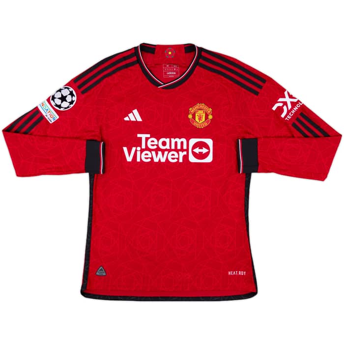 2023-24 Manchester United Authentic Home L/S Shirt Martinez #6 - 8/10 - (M)