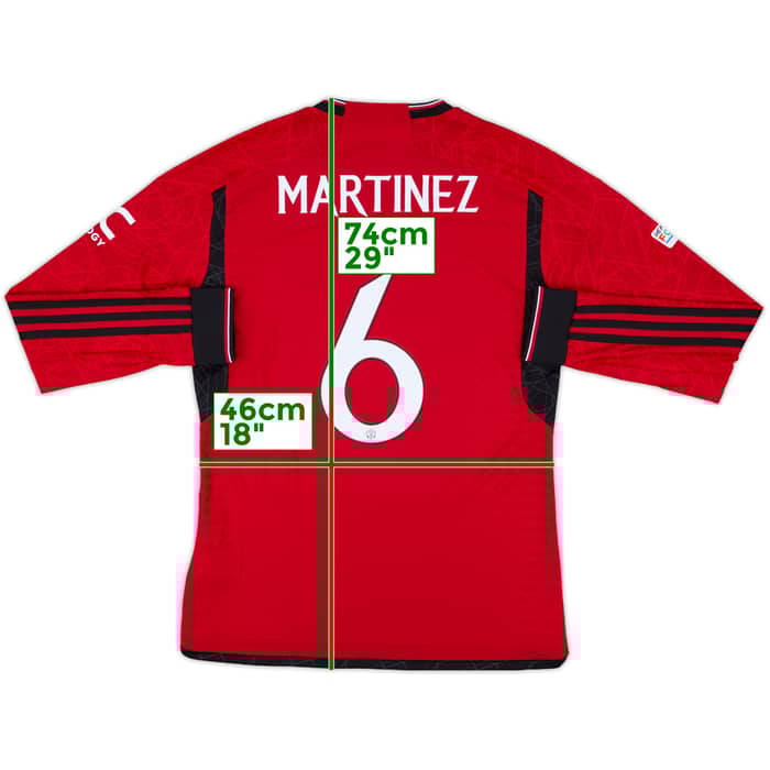 2023-24 Manchester United Authentic Home L/S Shirt Martinez #6 - 8/10 - (M)