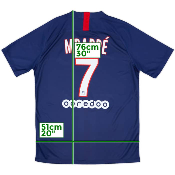2019-20 Paris Saint-Germain Home Shirt Mbappe #7 - 8/10 - (L)
