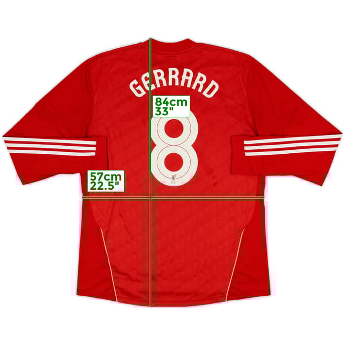 2010-12 Liverpool Home L/S Shirt Gerrard #8 - 5/10 - (XL)