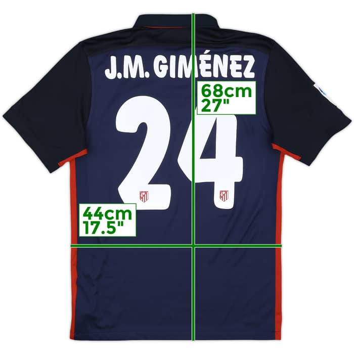 2015-16 Atletico Madrid Away Shirt J.M.Gimenez #24 - 10/10 - (S)