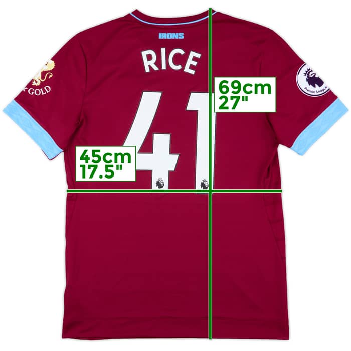 2018-19 West Ham Home Shirt Rice #41 - 10/10 - (M)