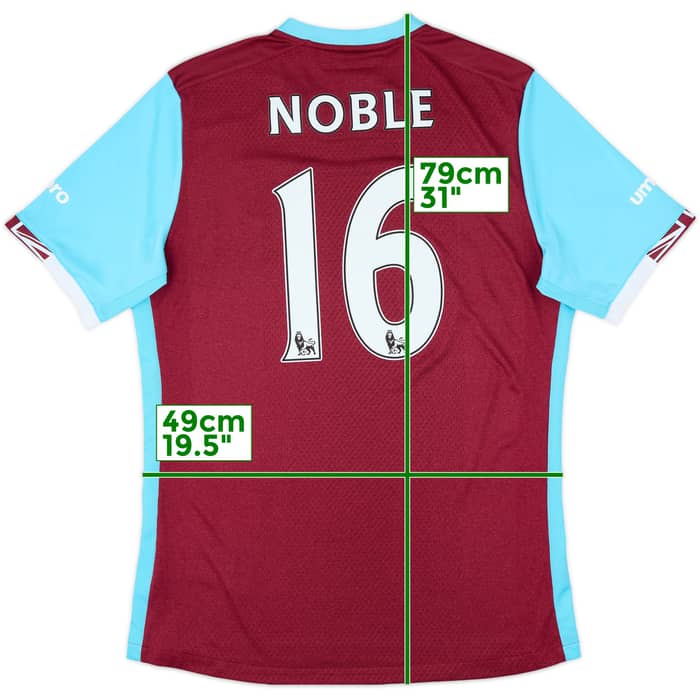 2016-17 West Ham Home Shirt Noble #16 - 9/10 - (L)