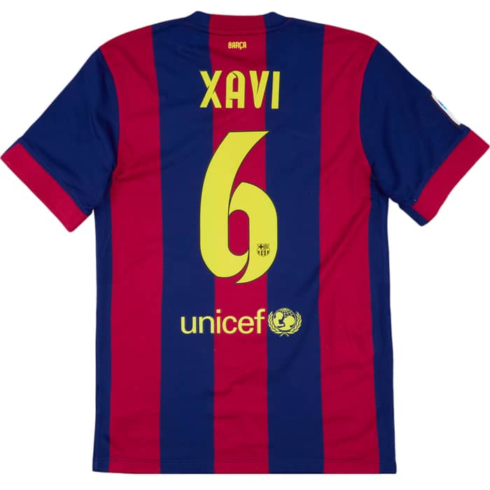 2014-15 Barcelona Home Shirt Xavi #6 - 6/10 - (S)